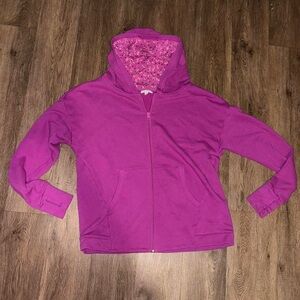 Vera Bradley Womens Purple Floral Long Sleeve Full Zip Fleece Hoodie